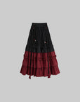 DOINDULGE Layered Ruffle Panel Maxi Skirt