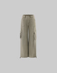 WARDEN EDGE Strap Detail Wide-Leg Cargo Pants