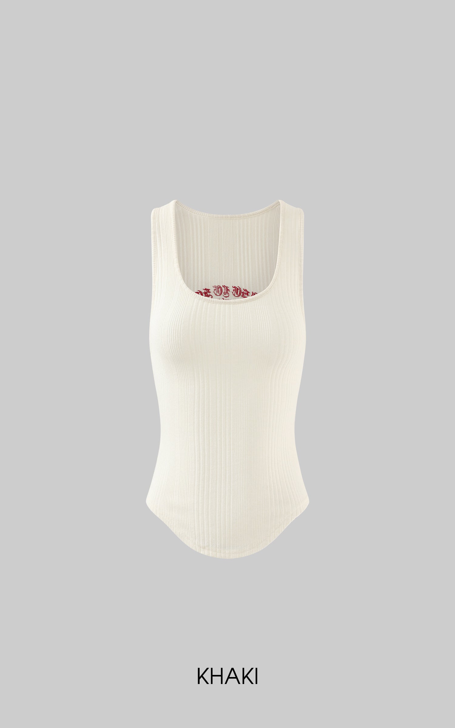 Rase le sol Ribbed Embroidered Tank Top