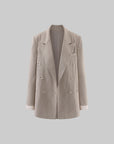 Rase le sol Layered Cuff Oversized Double-Breasted Blazer