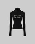 Rase le sol Gothic Letter Ribbed Turtleneck Knit