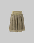 IAMXIAA Structured Waist Crinkle Midi Skirt