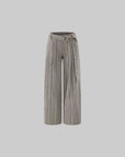 Hydrae D-Ring Belted Pinstripe Wide-Leg Pants
