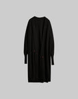 DOINDULGE Textured Knit Long Cardigan with Draped Silhouette
