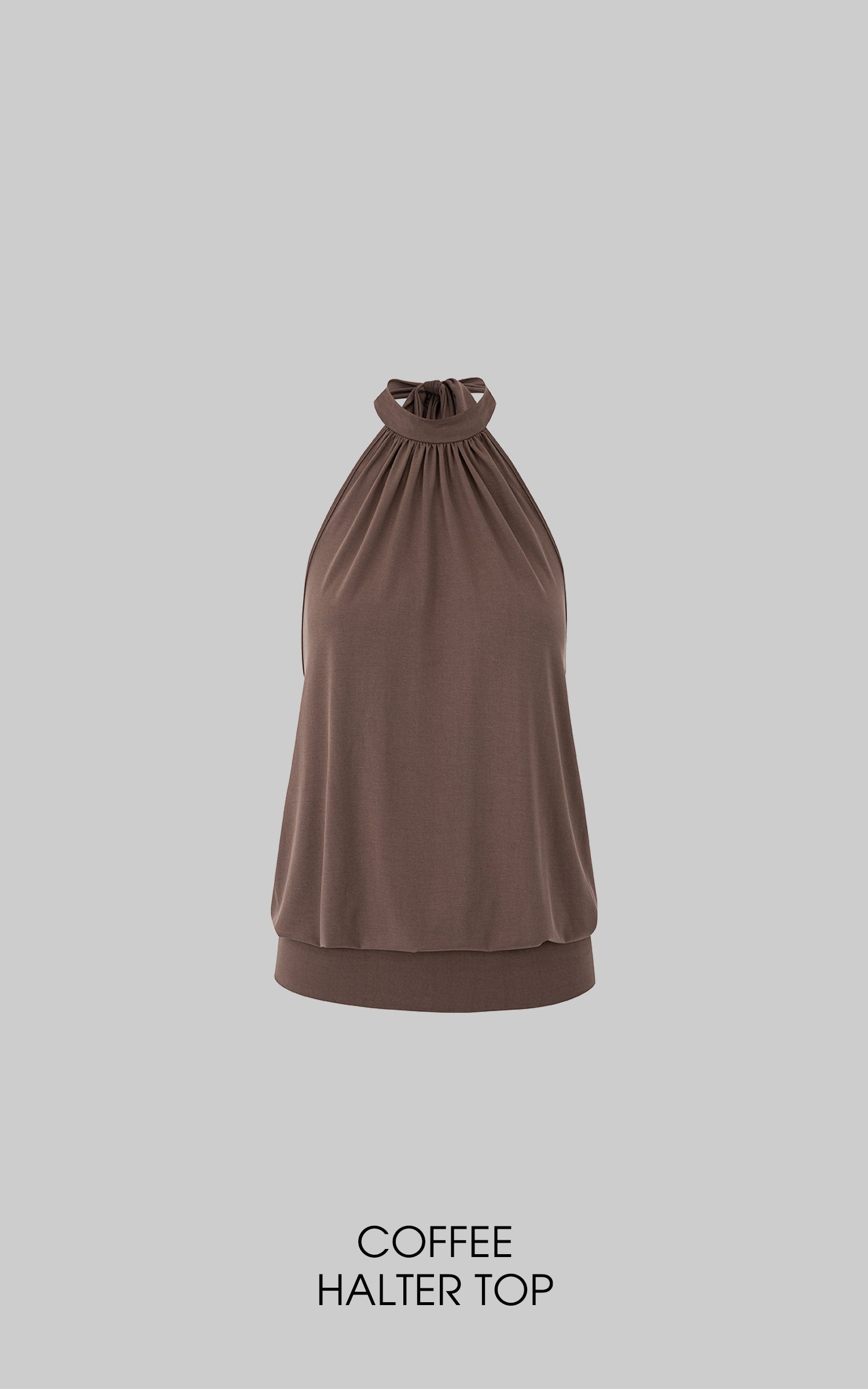 IAMXIAA Open-Back Halter Neck Draped Sleeveless Top
