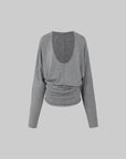 IAMXIAA Deep V Batwing Knit Top