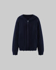 WARDEN EDGE Asymmetric Cable Knit Zip-Up Hoodie