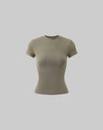 Rase le sol Fitted Ribbed Short Sleeve Tee - PINKPARKS