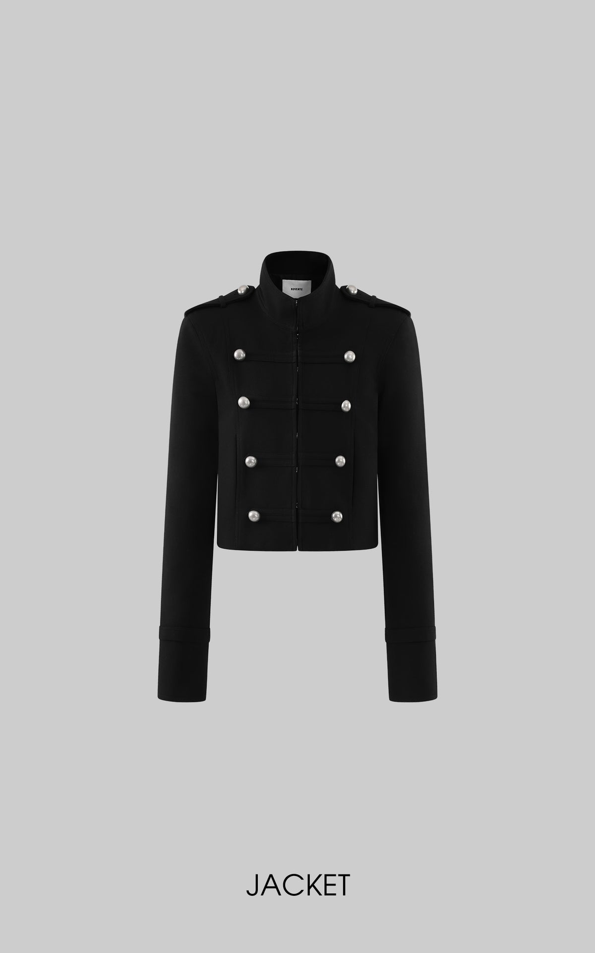 ROVENTE Silver Button Military Jacket &amp; Tailored Micro Shorts Set