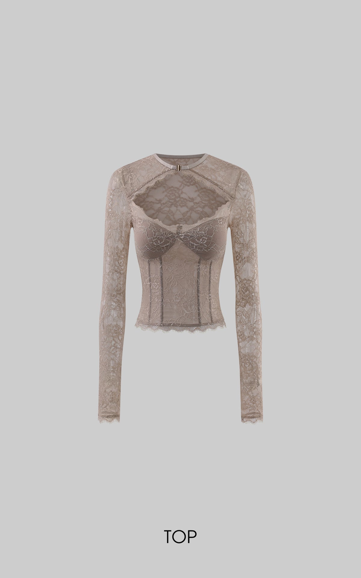 Hydrae Cutout Lace Top &amp; Leather-Look Shorts Set