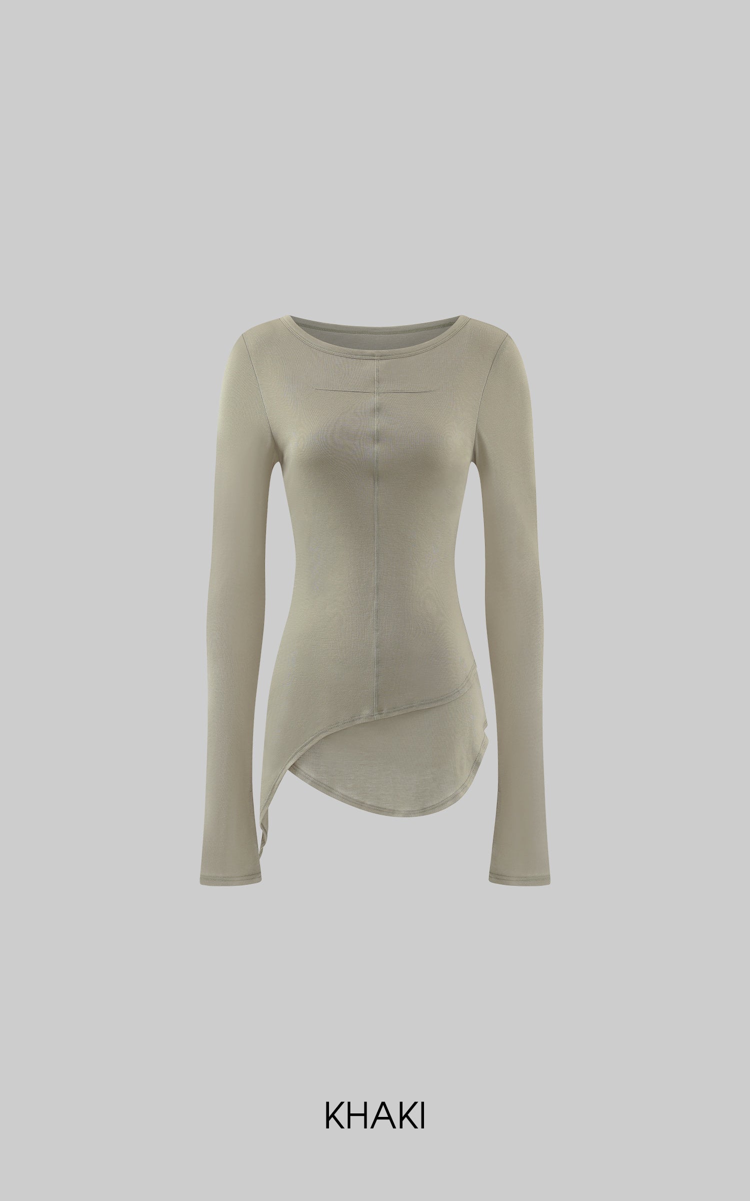 WARDEN EDGE T-shirt à manches longues asymétrique avec finitions bords bruts