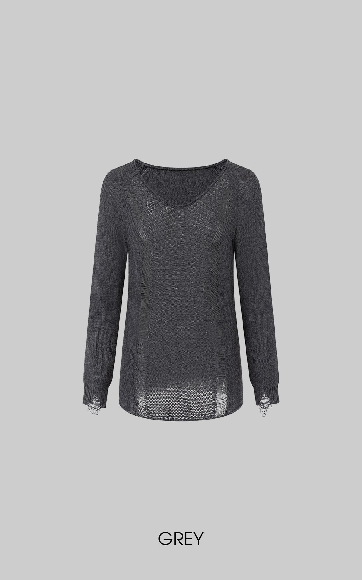 IAMXIAA Distressed Open Knit Oversized Sweater