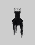 WARDEN EDGE Robe à volants asymétrique avec dentelle