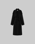 0122stepll Oversized Military Belted Long Wool Trench Coat