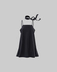 0122stepll Scarf Slip Dress & Sheer Lace Skirt Set