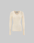 Rase le sol Textured Knit Long-Sleeve Top