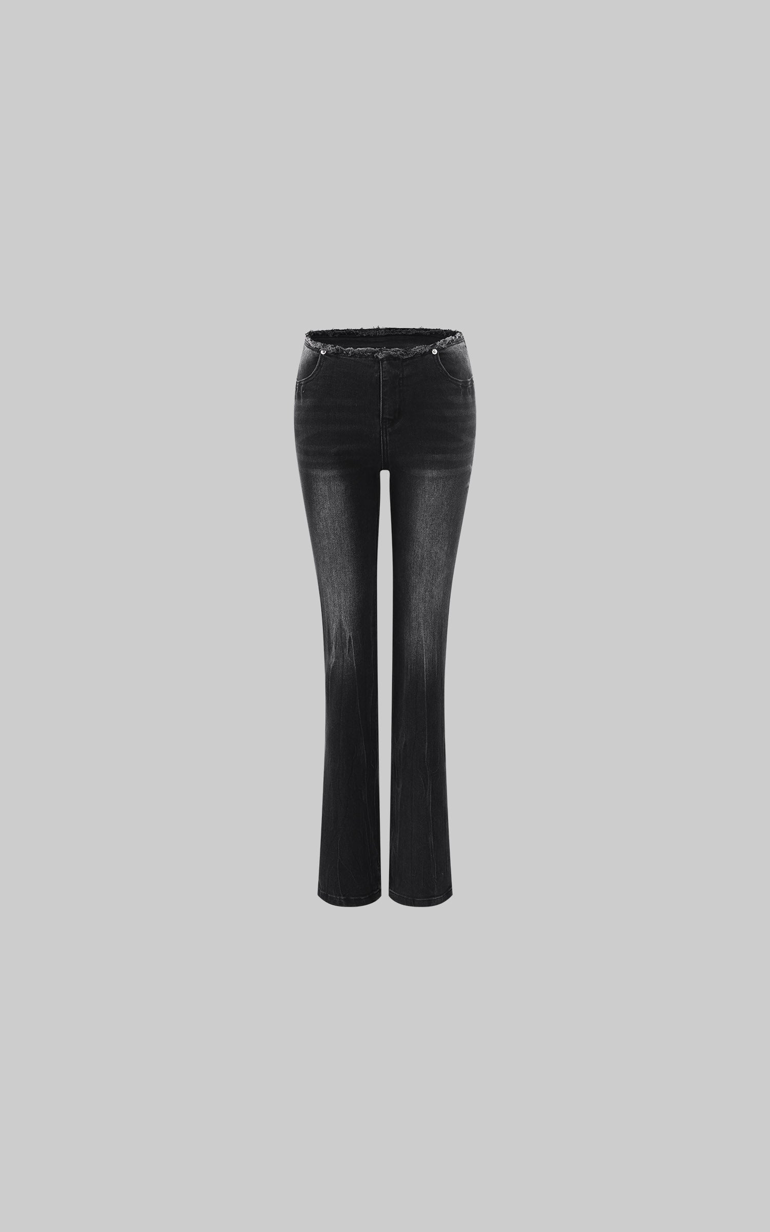 Rase le sol Low-Rise Washed Flared Pants