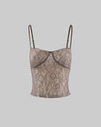 Hydrae Floral Lace Bustier Cami Top with Adjustable Straps