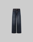 IAMXIAA Low-Rise Vintage Whisker Wash Baggy Wide-Leg Jeans