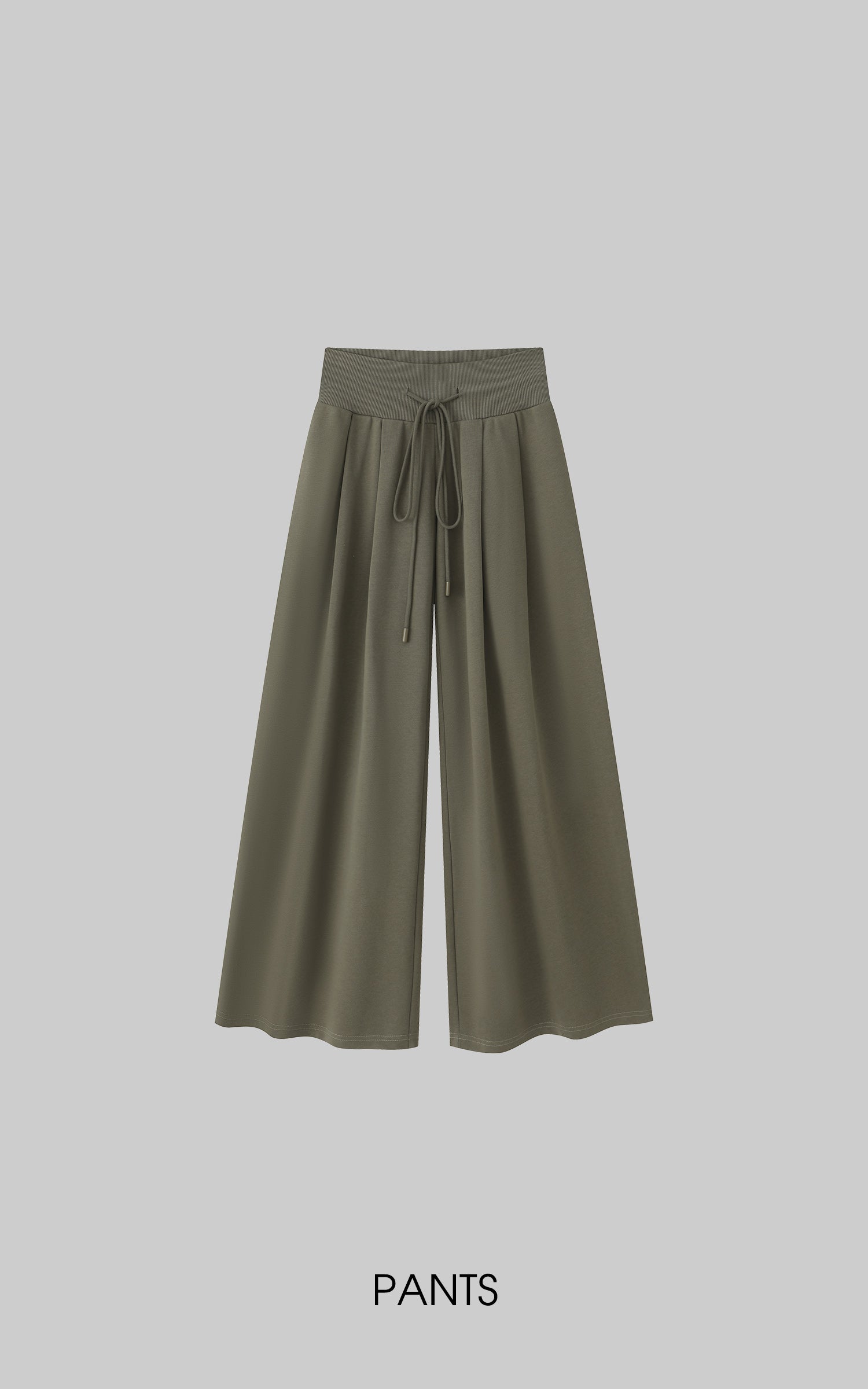 IAMXIAA Ribbed Button Tank and Wide Leg Drawstring Pants Two-Piece Set