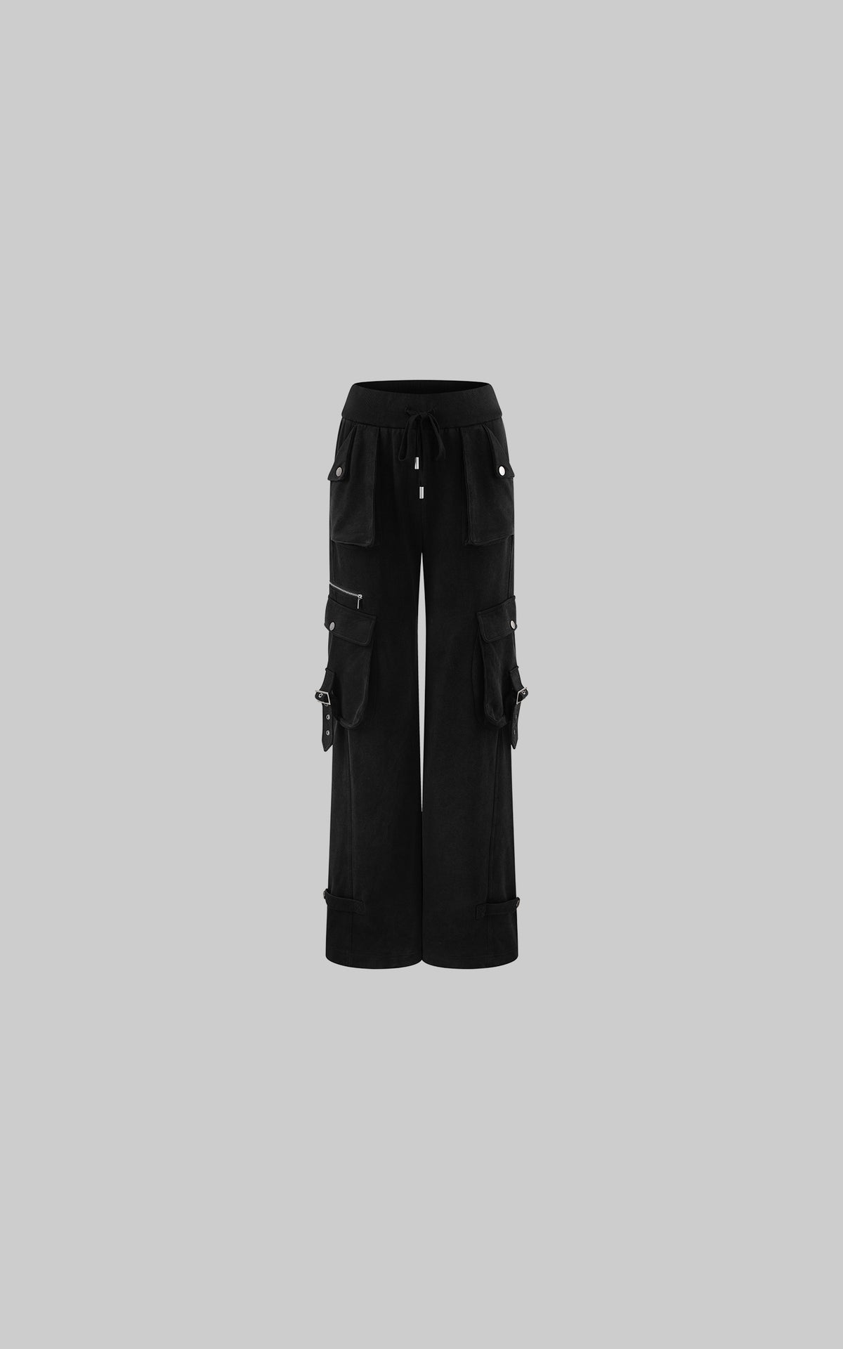 Rase le sol Multi-Pocket Utility Wide-Leg Cargo Pants