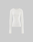 0122stepll Sheer Mohair Slim Long Sleeve Knit Top