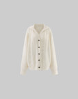 Rase le sol Oversized Cable Knit Embroidered Hooded Cardigan