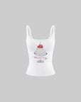 WARDEN EDGE Dessert Print Tank & Gingham Bralette Set