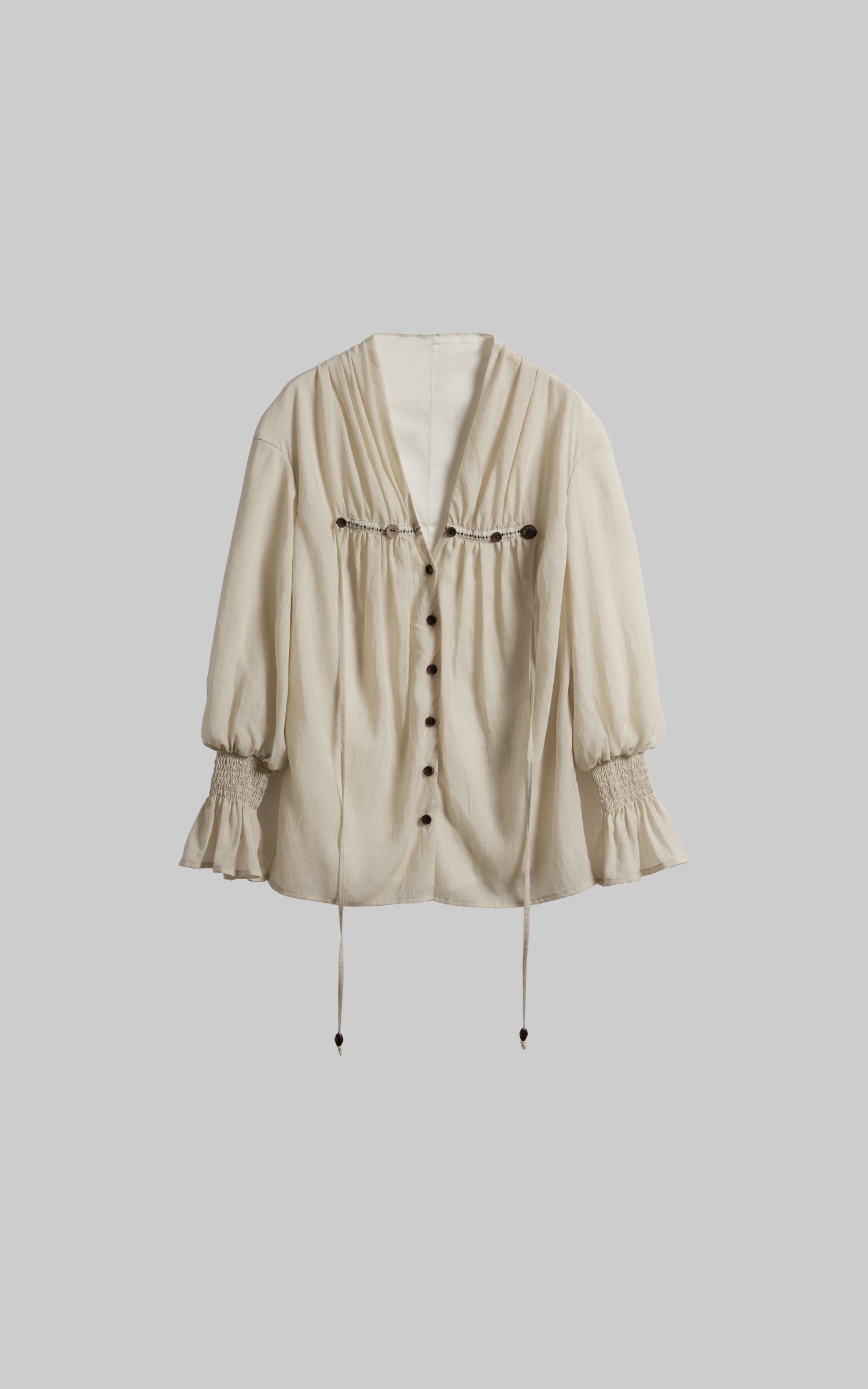 DOINDULGE Relaxed Pleated Shirt Jacket