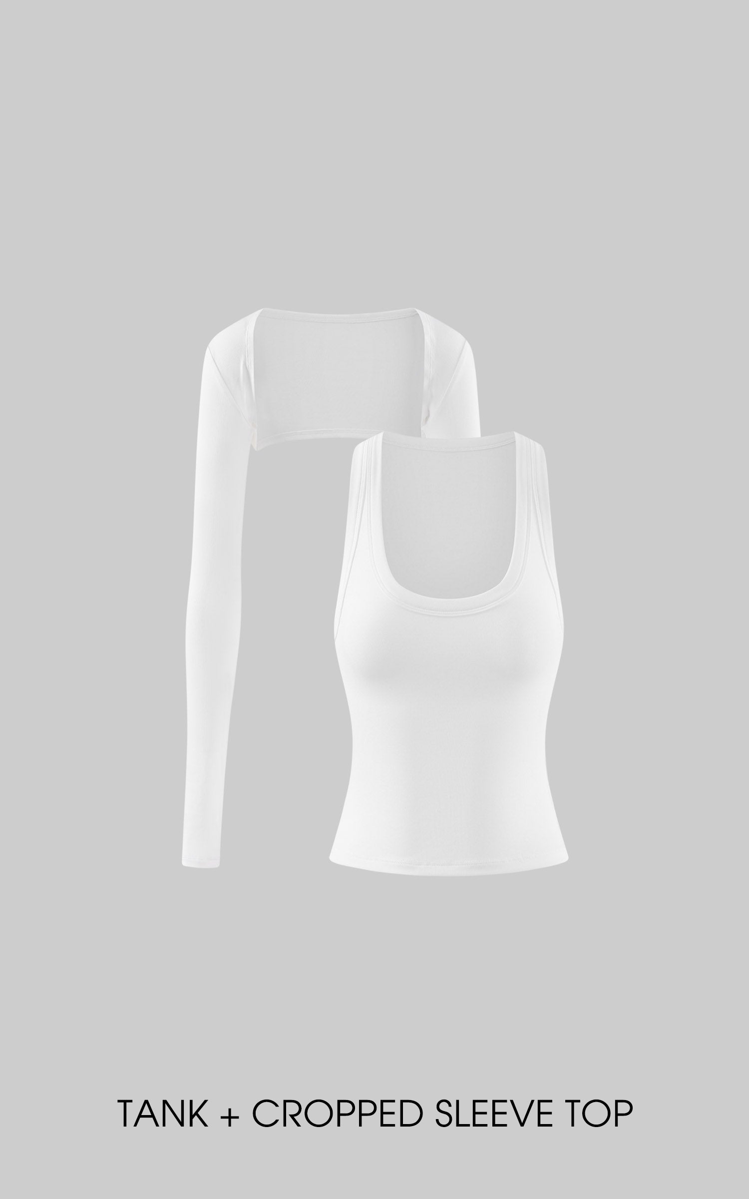 ROVENTE Layered Scoop Neck Tank &amp; Cropped Sleeve Top Set