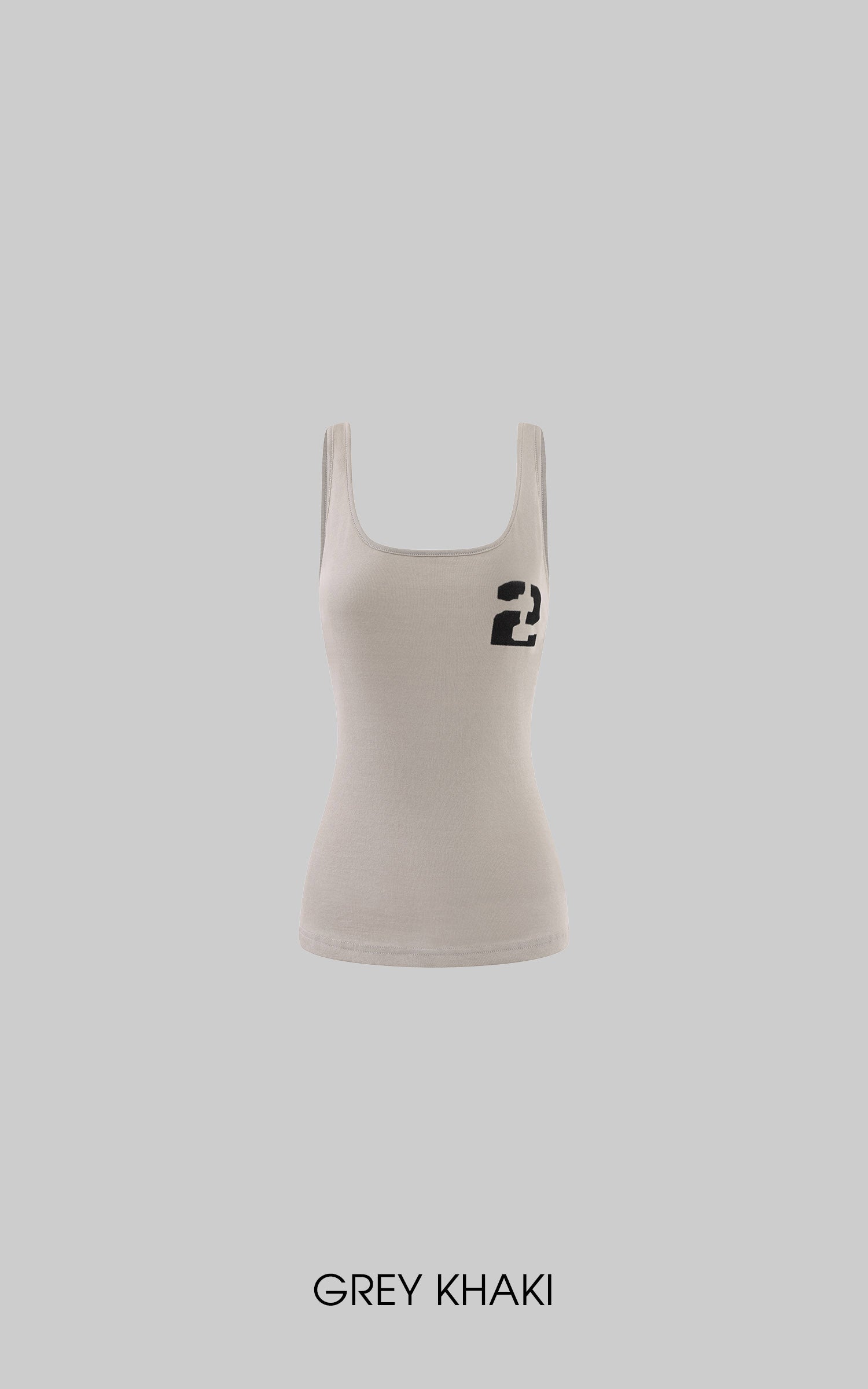 WARDEN EDGE Ribbed Asymmetric Tank Top with Numeric Print Slim Fit Camisole