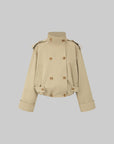 IAMXIAA High-Neck Cropped Balloon Trench Jacke