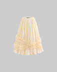 Rase le sol Lace-Tiered Puff Midi Skirt