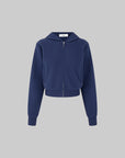 IAMXIAA Vintage Blue Cropped Zip-Up Hoodie