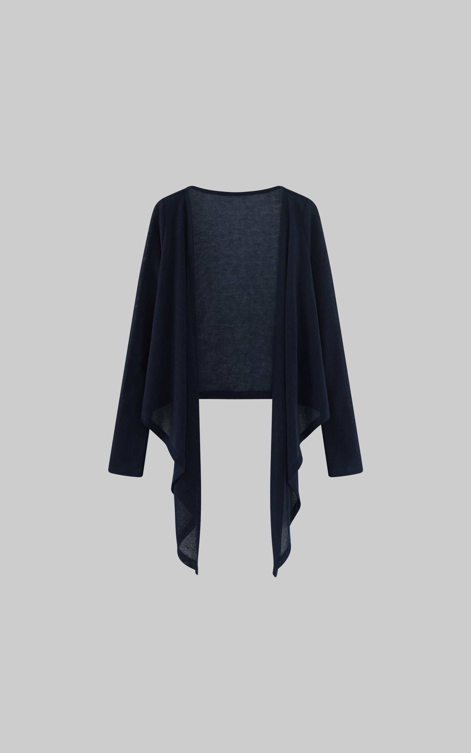 Hydrae Cardigan long asymétrique en maille transparente à devant ouvert