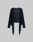 Hydrae Cardigan long asymétrique en maille transparente à devant ouvert
