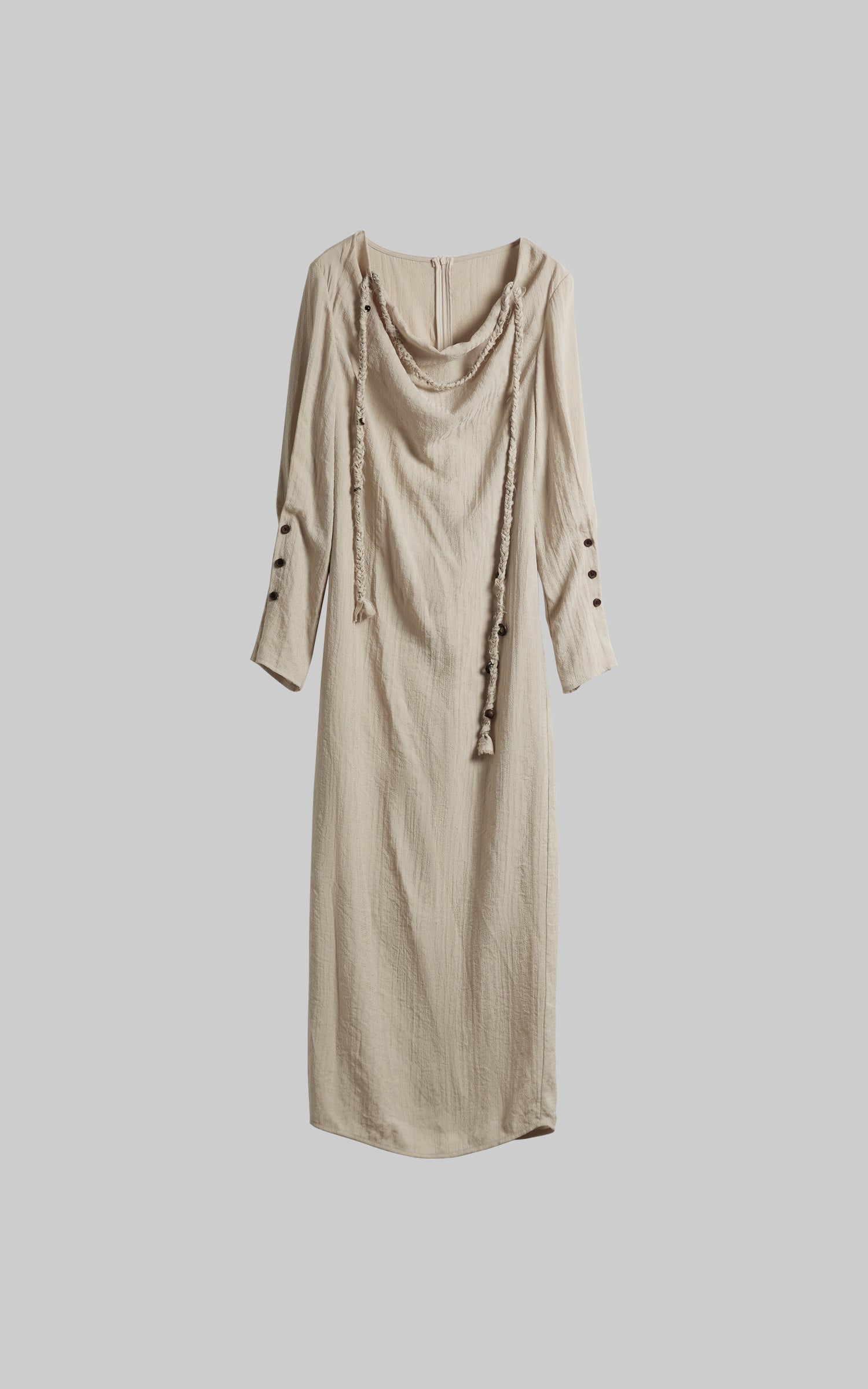 DOINDULGE Textured Draped Maxi Dress