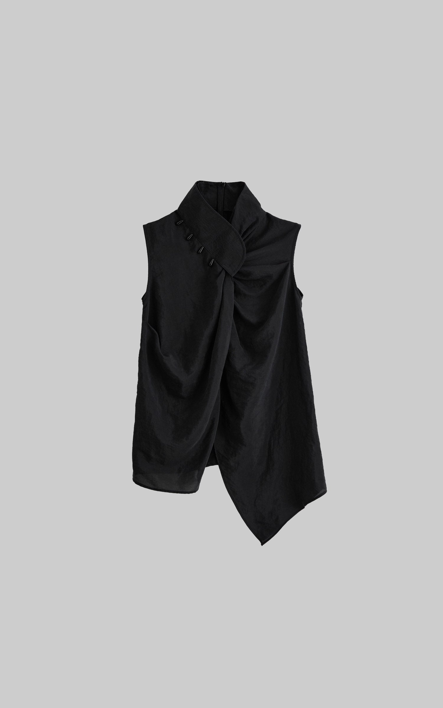 DOINDULGE Avant-Garde Asymmetric Draped Longline Vest