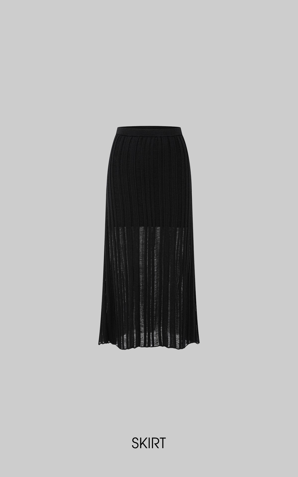 IAMXIAA Asymmetric Off-Shoulder Sheer Knit Top &amp; Maxi Skirt Set