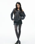 IAMXIAA Distressed Open Knit Oversized Sweater