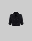 ROVENTE Blazer Structuré Court & Ensemble Jupe Midi Évasée Tailleur Noir Deux Pièces