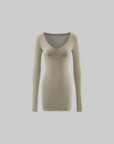ROVENTE Script Back Bodycon Knit Mini Dress