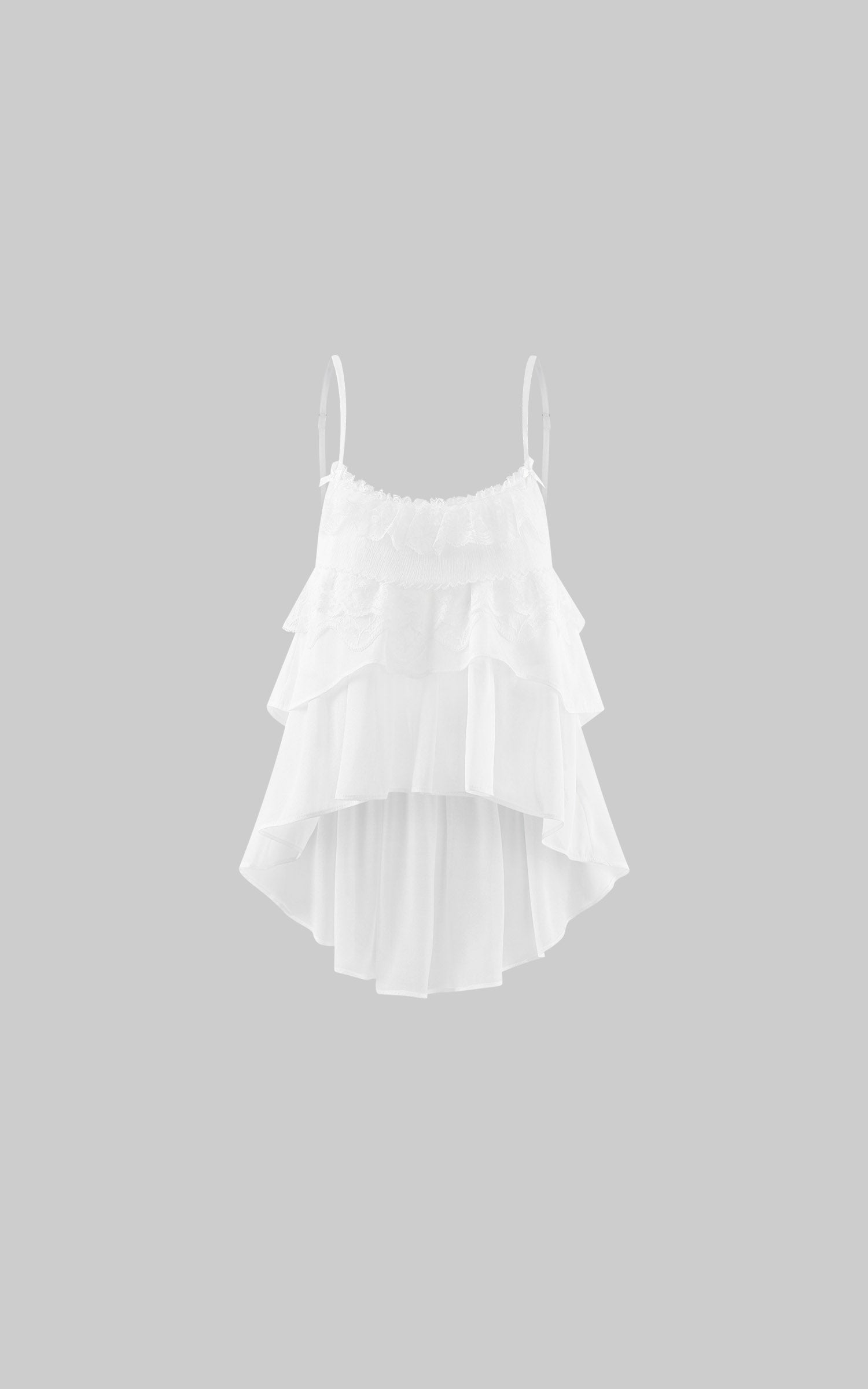 WARDEN EDGE Layered Ruffle Asymmetric Cami Top