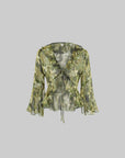 ROVENTE Floral Ruffle Shirt & Skirt Set