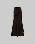Rase le sol Draped Knit Maxi Skirt with Wrap Detail