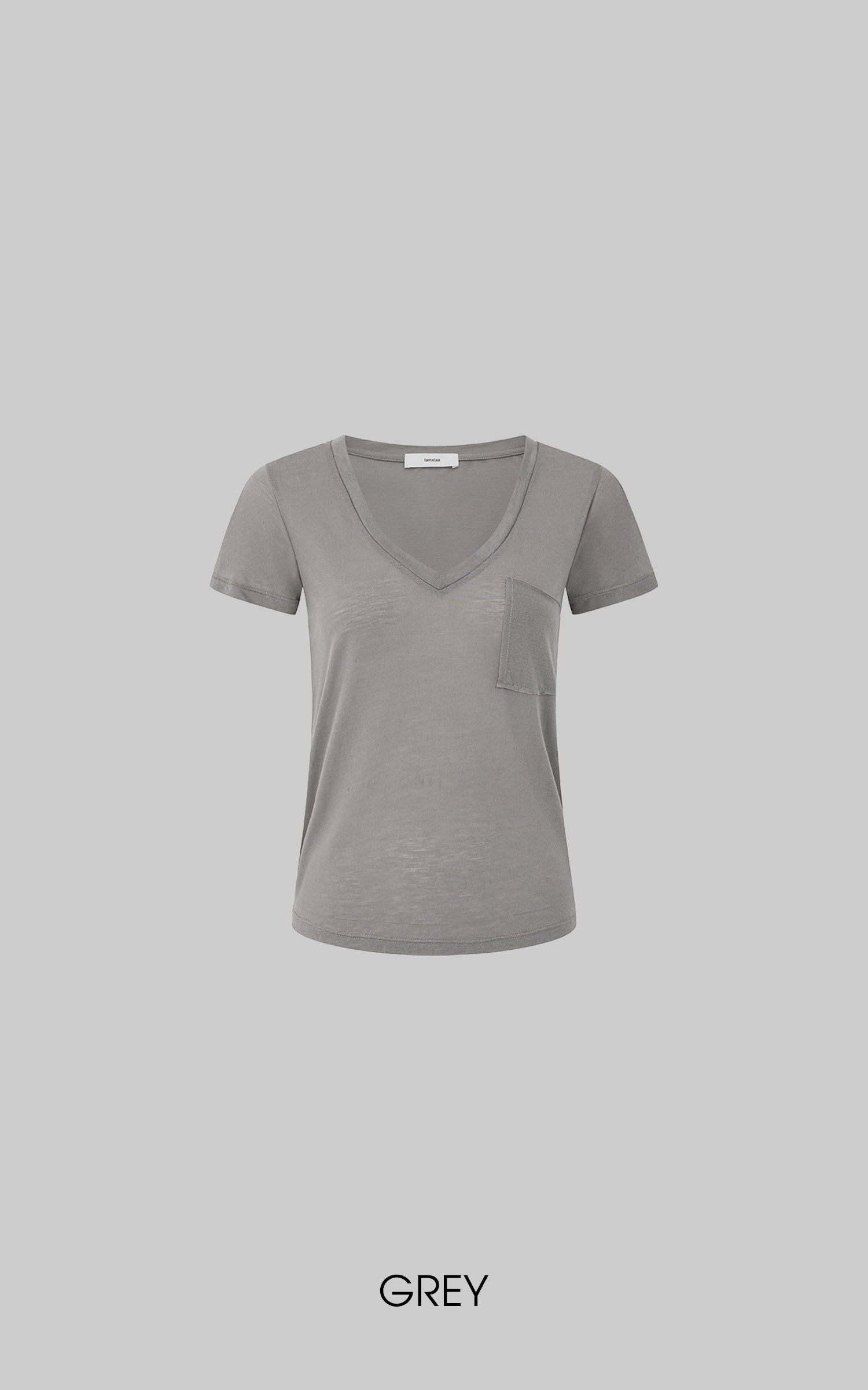 IAMXIAA T-shirt transparent à col en V avec poche