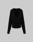 IAMXIAA Deep V Batwing Knit Top