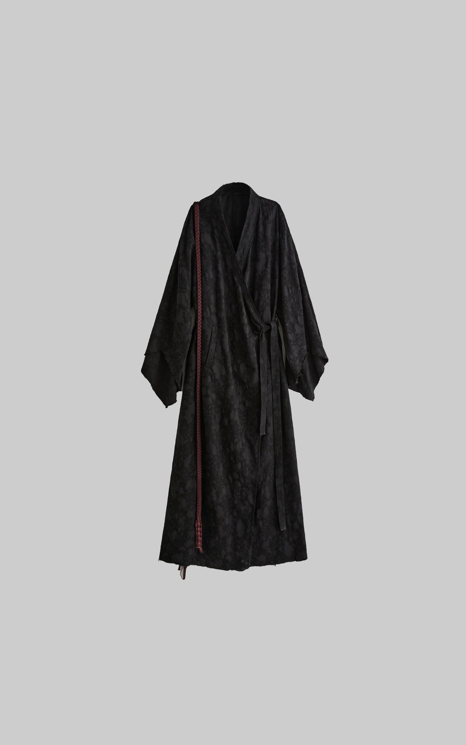 DOINDULGE Deconstructed Wrap Jacquard Long Knit