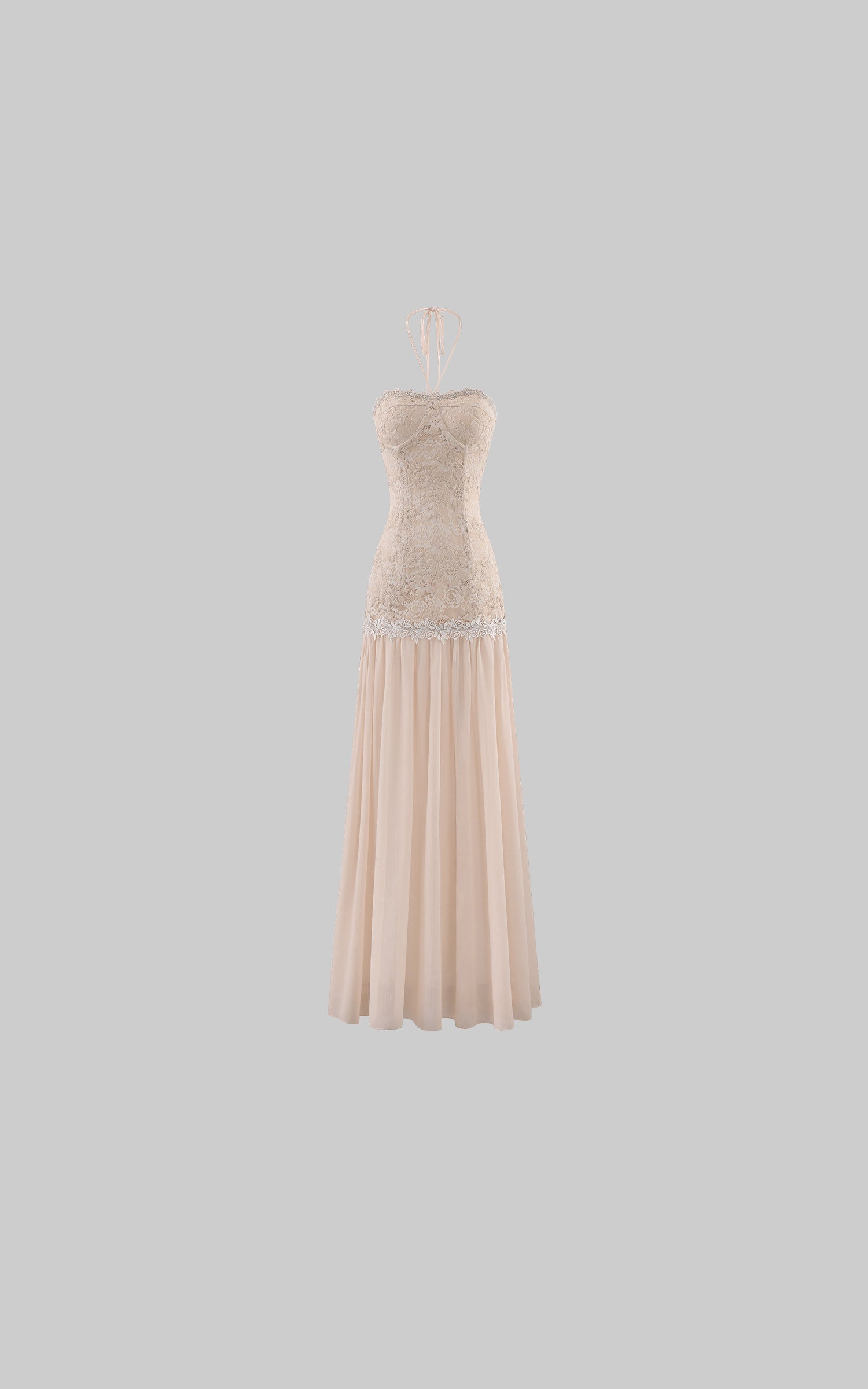 Hydrae Robe longue sirène en dentelle à dos nu