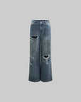 Rase le sol Distressed Wide-Leg Jeans